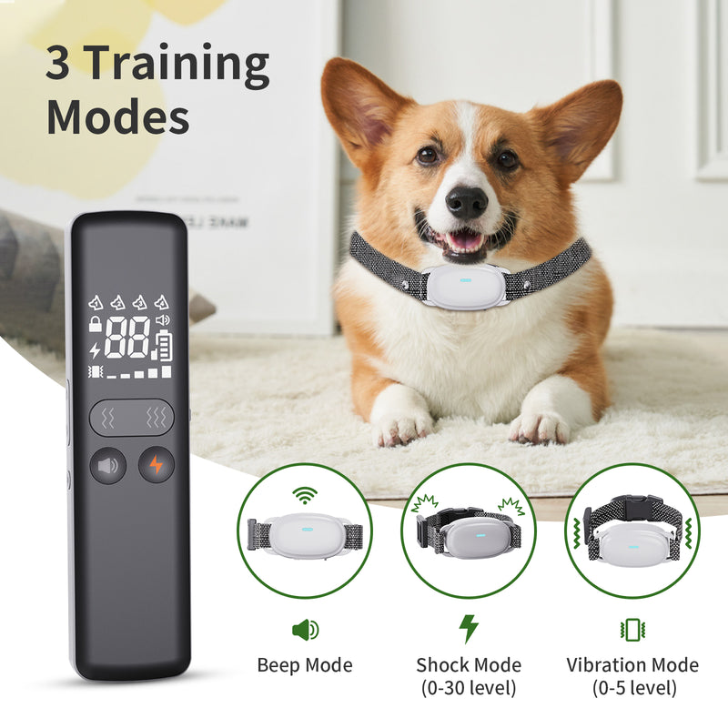 Mimofpet Dog training Collar with Remote - 1000FT Dog Training  Collar with 3 Training Modes, Beep, Vibration, Shock, IPX7 Waterproof Rechargeable Electric Collar for Medium Large Dogs（E1-4Receivers）