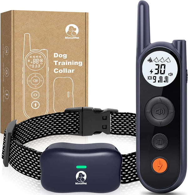 Mimofpet Dog training Collar,4000Ft Range Dog Training Collar with  Remote,185 Days Stand Time,Waterproof and Rechargeable E Collar with Beep, Vibration, Shock, Light and Keypad Lock for Large Medium Small Dogs（X1）