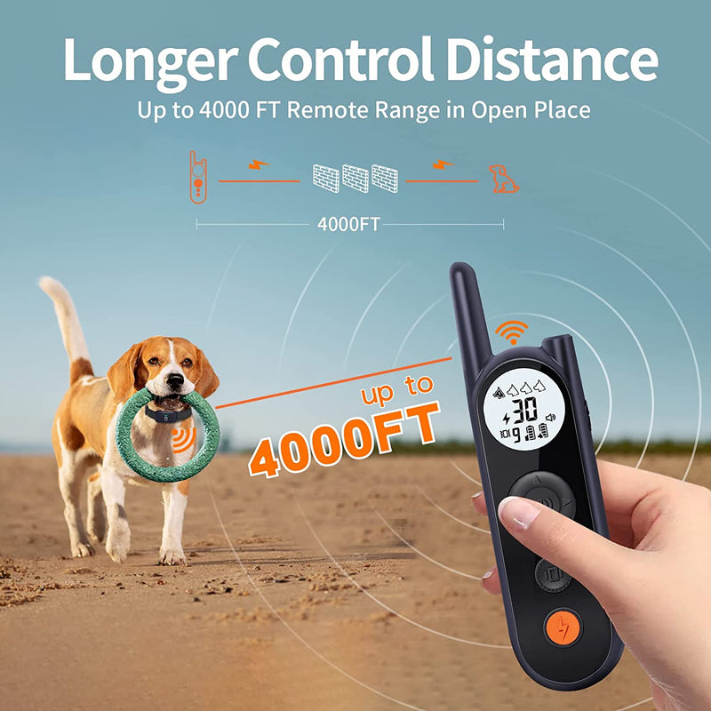 Mimofpet Dog training Collar for 3 Dogs,3/4 Mile Range Dog Training Collar with Remote, Waterproof and Rechargeable with Beep, Vibration, Safe Shock, Light and Keypad Lock Mode for Large Medium Small Dogs(X1-3Receivers)