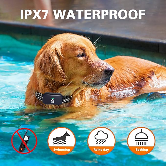 Dog Training Collar - 4000Ft Rechargeable Shock Collar for Medium Large Dogs (10-130Ibs), IPX7 Waterproof Training Collar with 3 Safe Training Modes